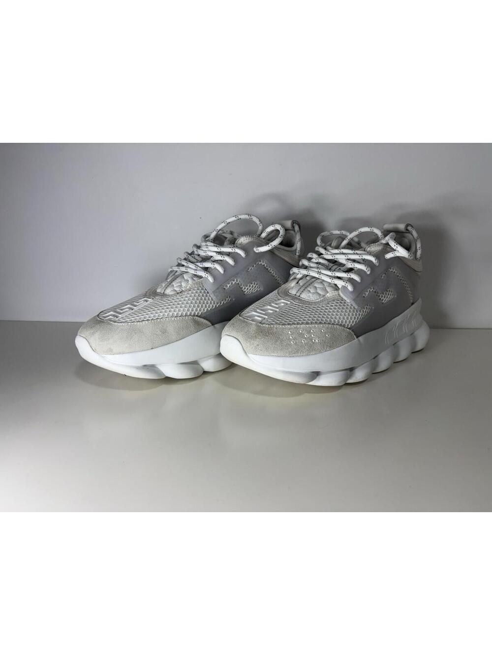 Size 46 EU (12 Men’s US) - Versace Chain Reaction Sneakers White Preowned